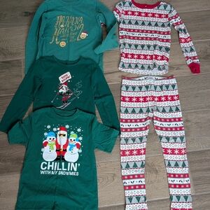 Festive Green and Red Kids Pajama Set